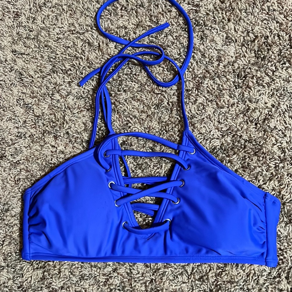 Blue bikini top